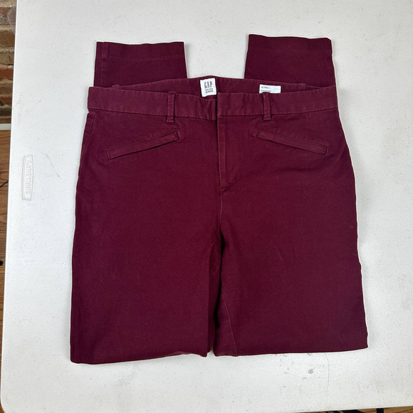 Gap Women's Tall Skinny Ankle Burgundy Pants - Size 12 Tall - Picture 4 of 12